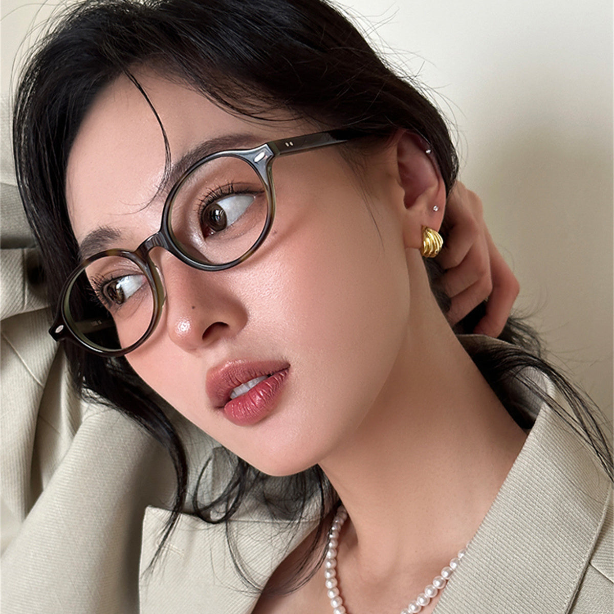C廠-歐美時尚簡約創意貝殼耳釘女個性輕奢高級感銀針耳環百搭日常耳飾「EH-3788」25.09-1