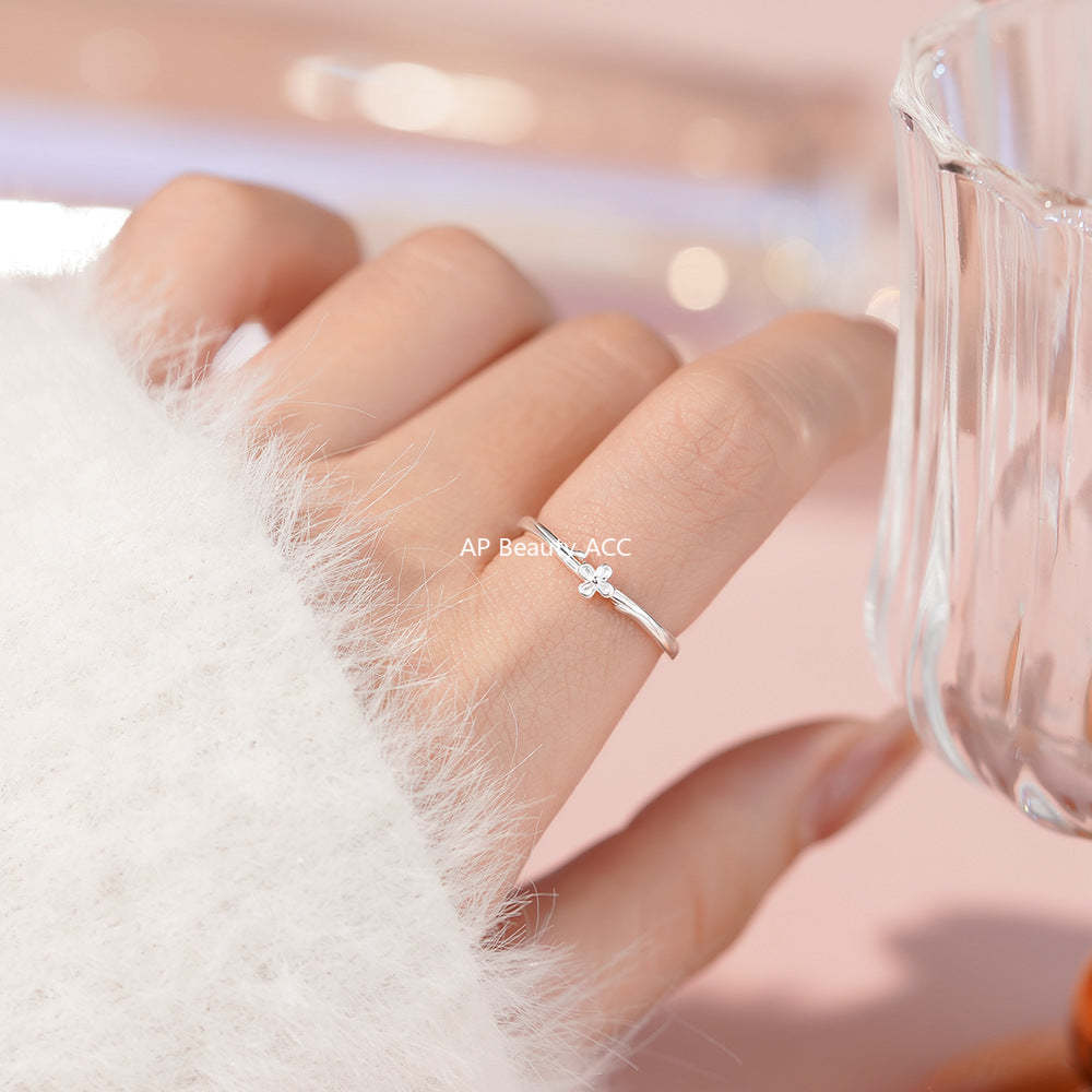 D廠-足銀S999丁香花戒指清新田園風小眾百搭唯美個性簡約手飾「YC5020R_1」25.12-1