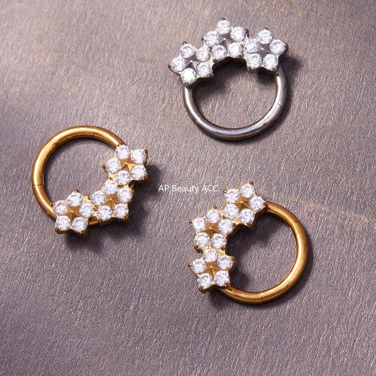 B廠-鈦合金鑲嵌5A鋯石鼻環歐美甜酷辣妹穿刺鼻環潮人時尚無縫環「T001」25.11-2