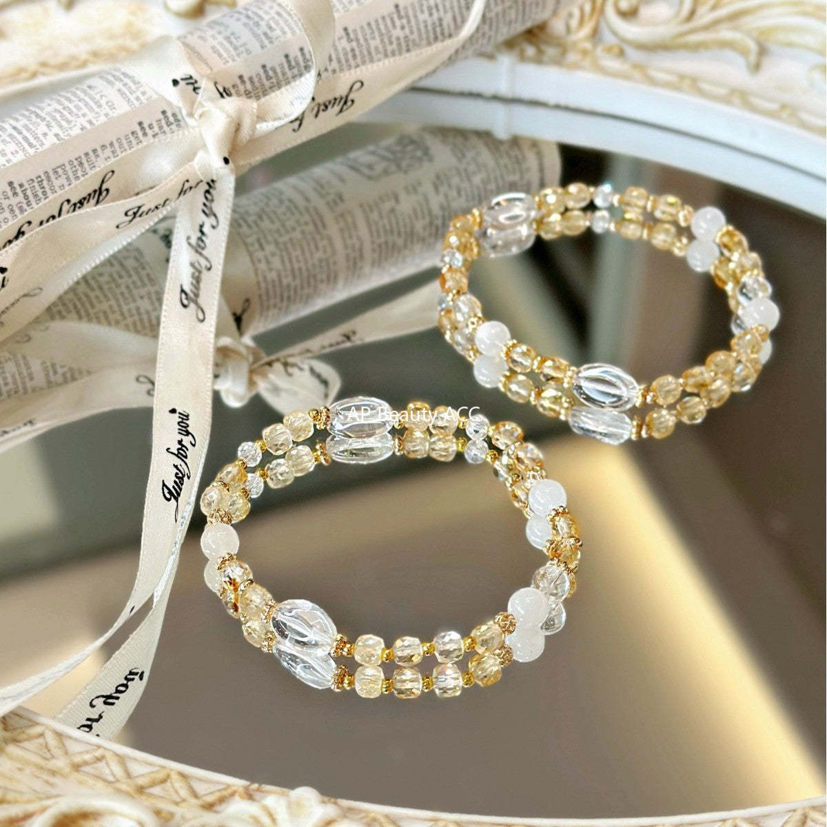 AS廠-天然黃水晶方塊財運暴富白水晶水滴手鍊手串廠家直銷「l2913」25.10-4