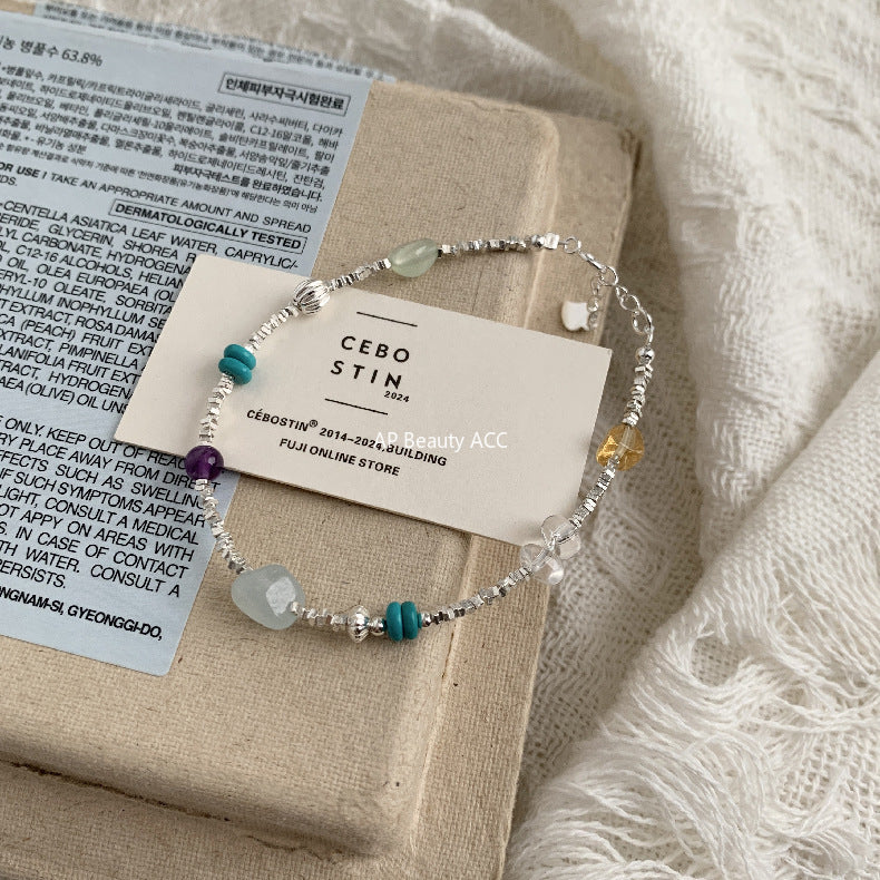 C廠-國朝新中式古風吉祥大象小象鋁鎂礦仿綠松石天然石S925純銀手鍊「1547-1548」25.11-2