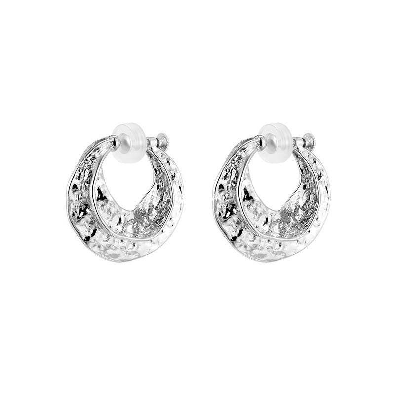 C廠-秋冬個性金屬感高級紋理誇張耳夾女復古氣質高級感耳環輕奢耳飾「EJ-61」25.12-3