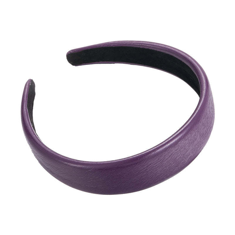 E廠-復古高級感茄紫色貴氣壓髮箍優雅精緻加厚漆皮紋亮面頭箍髮卡髮飾「27812」25.12-3