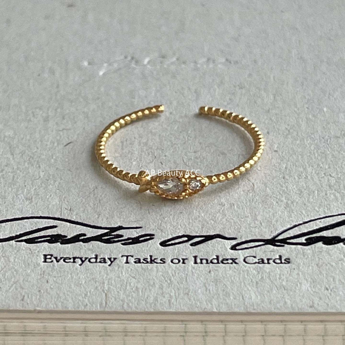 F廠-韓版小紅書ins簡約S925純銀鋯石小魚戒指設計感個性戒指圓「J2144」25.11-3