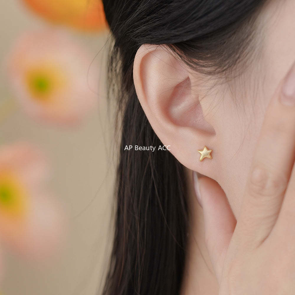 D廠-足銀S999星星耳環輕奢款時尚極簡設計高級潮流韓風養耳洞耳飾批發「YC3448E_1」25.11-4