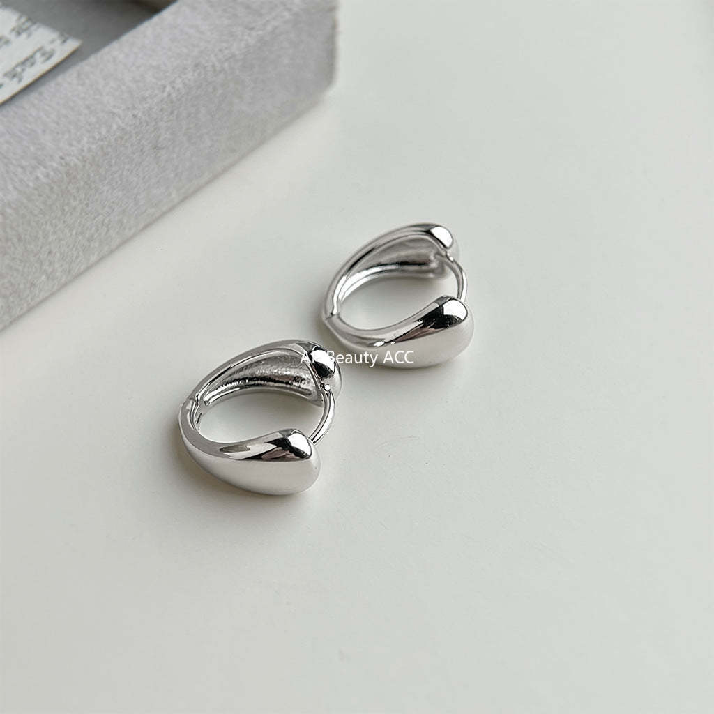 A廠-時尚高級感光面幾何圓形耳圈通勤百搭個性冷淡風新款耳飾工廠耳環「7118」25.12-1