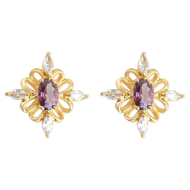 A廠-原創小眾設計時尚高級感輕奢風925銀針鍍14K個性新款耳飾工廠耳釘「7106」25.11-4