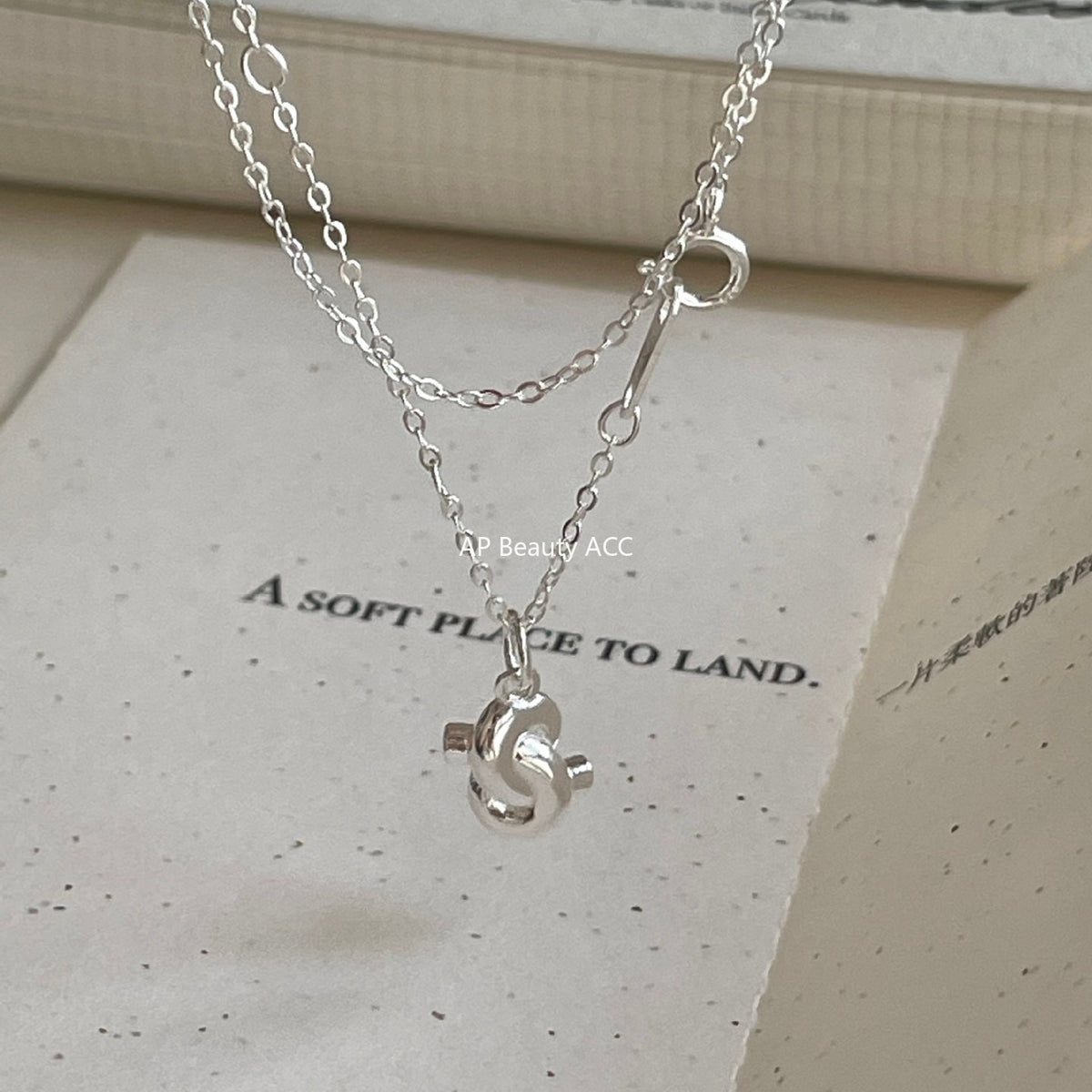 F廠-韓國韓版925純銀打結愛心項鍊簡約氣質ins網紅小紅書項鍊「B1380」25.11-1