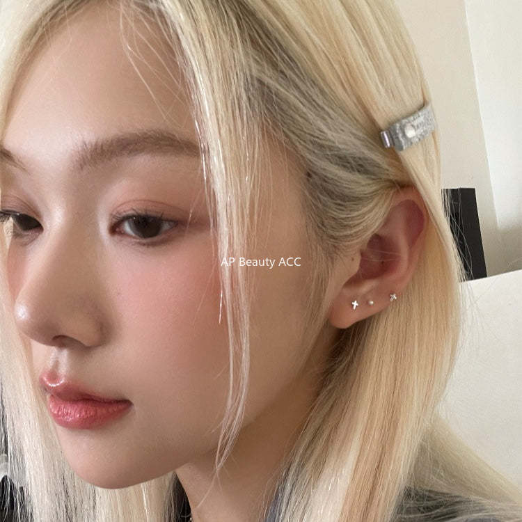 C廠-S99純銀十字架耳釘女韓版小眾高級感養耳耳骨釘極簡日常百搭耳飾「EH-4269」25.11-3