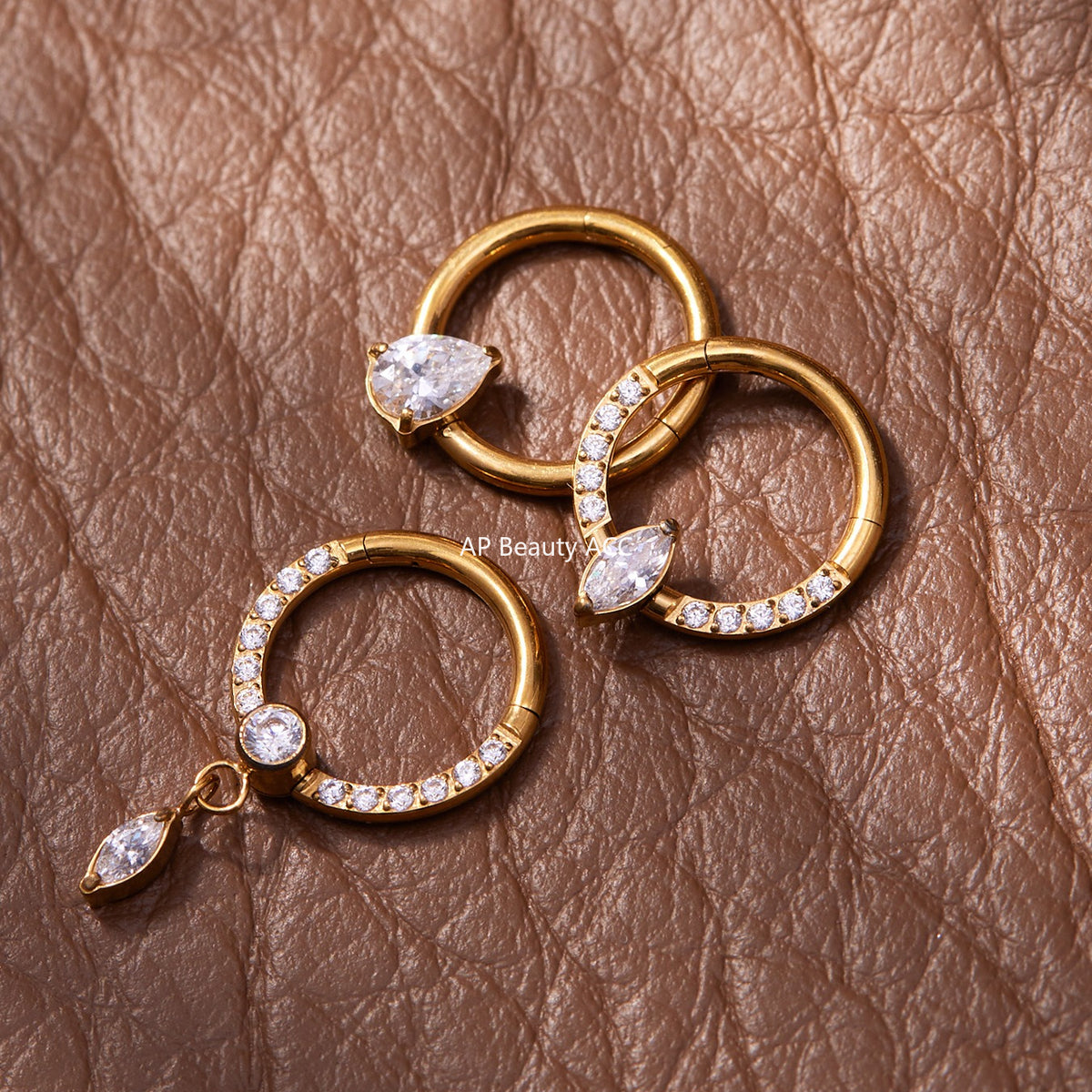 B廠-鈦合金鑲嵌5A鋯石鼻環歐美甜酷辣妹穿刺鼻環潮人時尚無縫環「T001」25.11-2