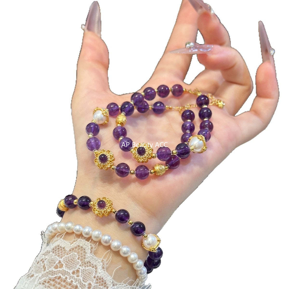 AS廠-天然紫水晶s925銀配件新中式設計款可調節手串手鍊閨蜜送禮「l2953」25.10-5