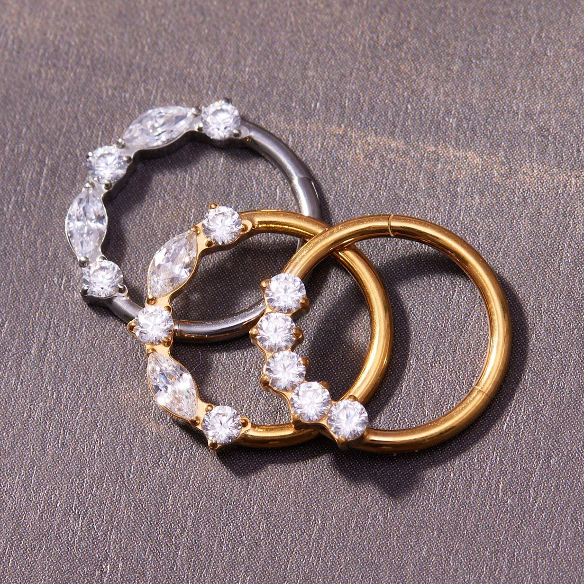 B廠-鈦合金鑲嵌5A鋯石鼻環歐美甜酷辣妹穿刺鼻環潮人時尚無縫環「T001」25.11-2