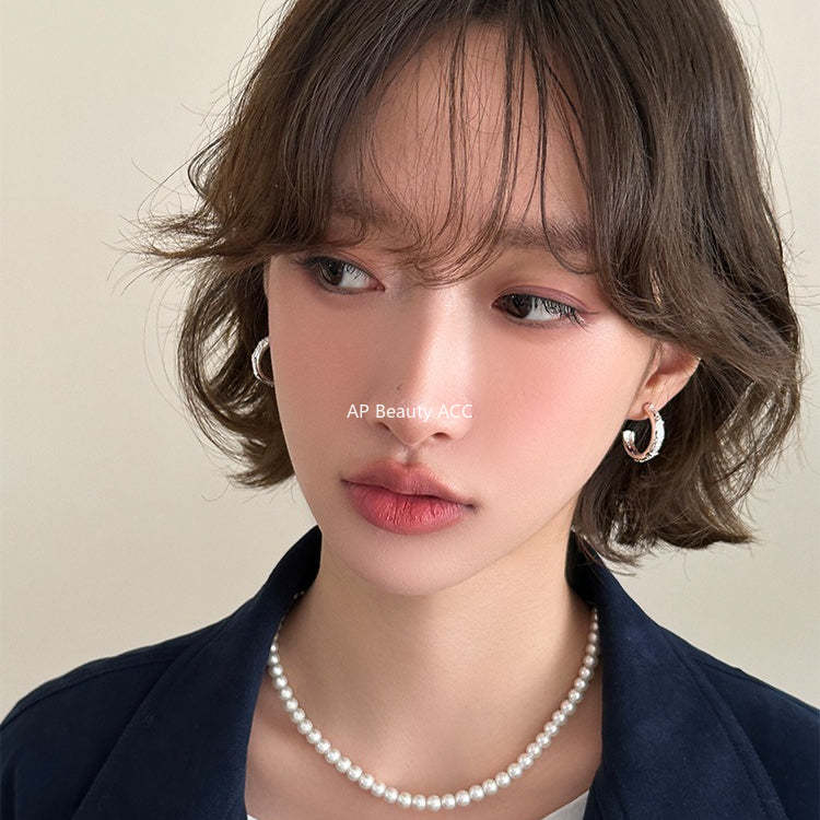 C廠-小眾輕奢高級感銀針耳圈女時尚度假風氣質耳環ins風獨特鋯石耳環「EH-4330」25.11-4