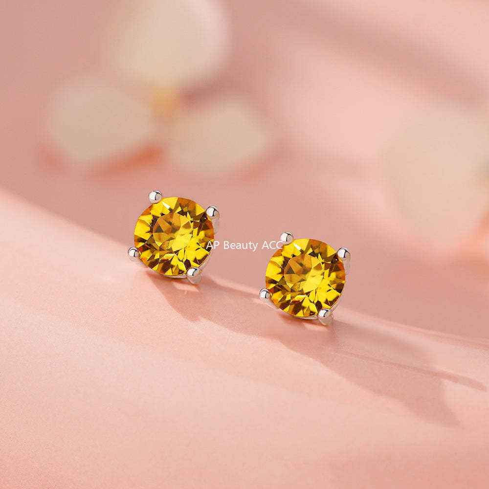 D廠-足銀S999小清新施華洛鋯石耳環女高級感多巴胺新款爆款耳飾「YC8779E_1」25.12-2