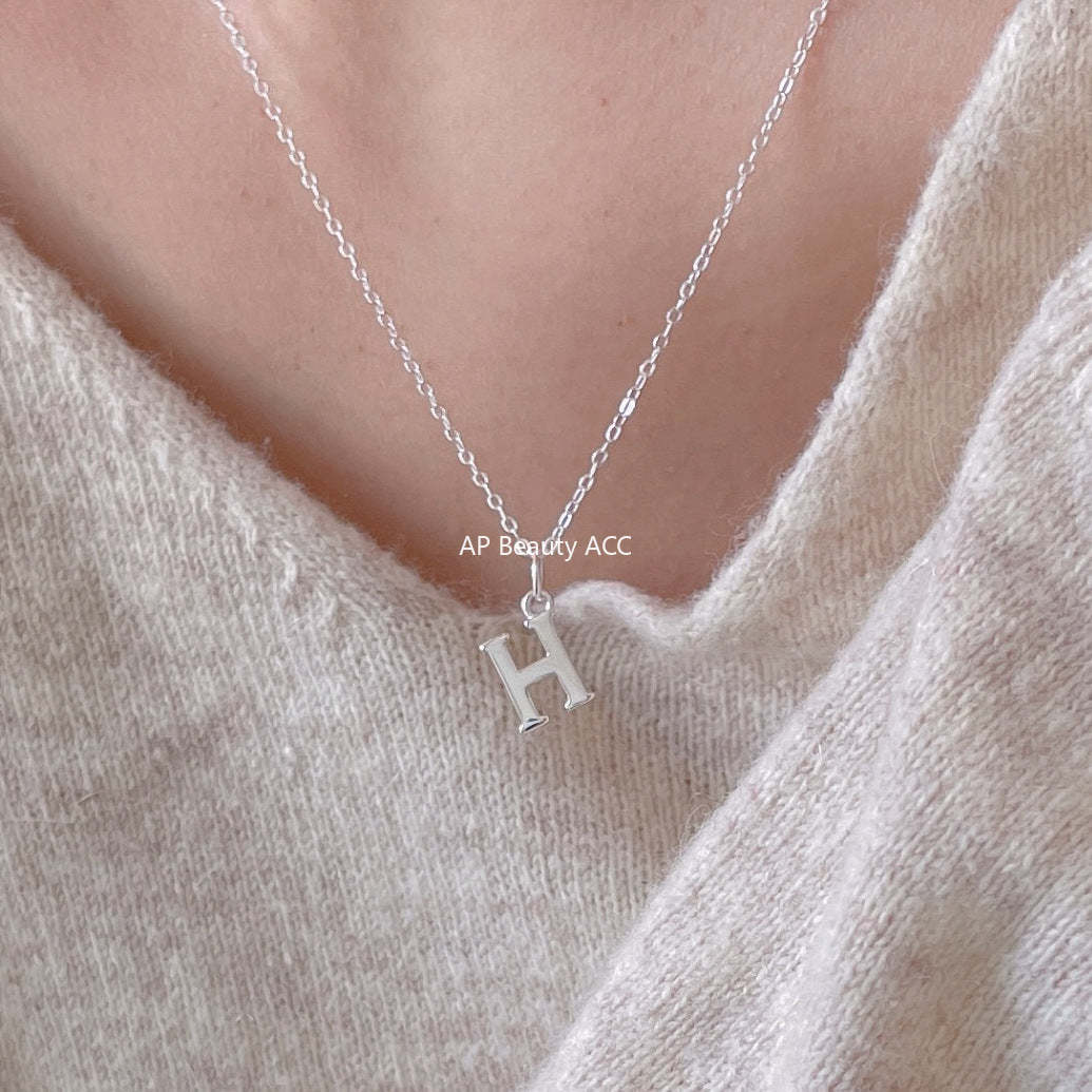 F廠-韓國韓版925純銀英文字母項鍊簡約ins網紅抖音小紅書項鍊「B1194」25.12-2