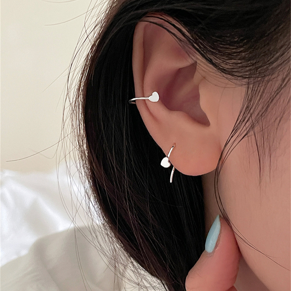 C廠-s99純銀甜美小愛心耳環女ins簡約小眾氣質淑女百搭耳環高級感耳飾「EH-3854」25.08-5