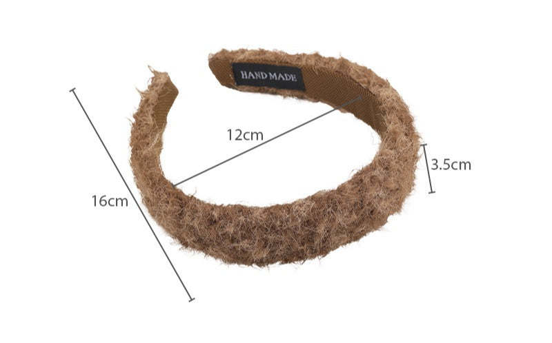 E廠-外出百搭毛絨髮箍女高級感洋氣時尚頭箍2025新款洗臉髮卡秋冬頭飾「26149」25.12-1