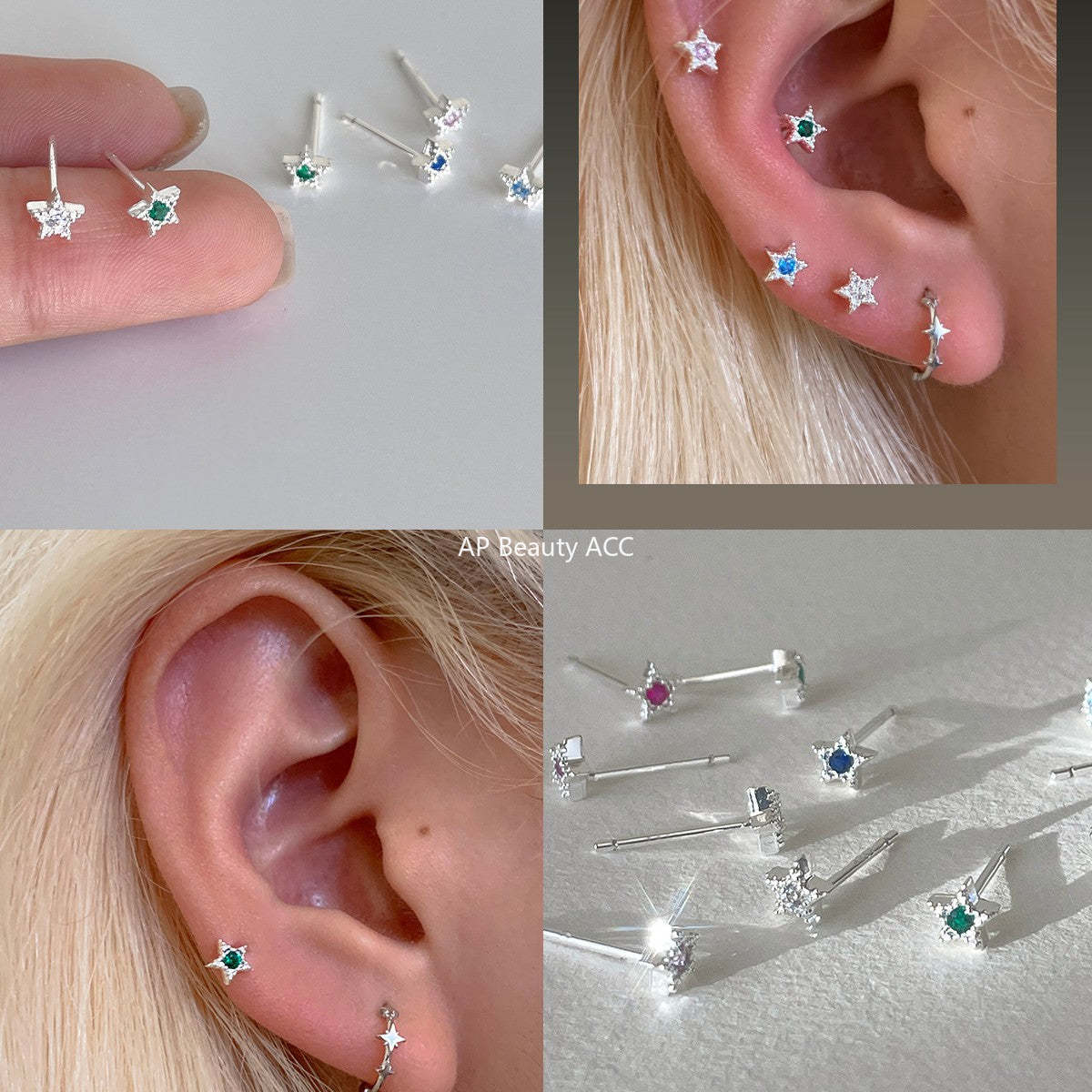 C廠-925純銀星星鋯石耳釘女時尚簡約氣質設計感甜美耳骨釘ins百搭耳飾「EH-4294」25.12-1