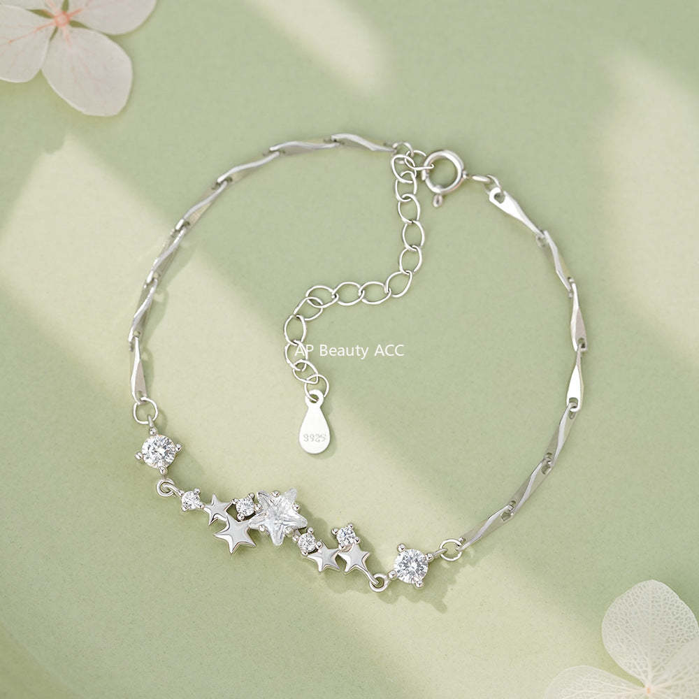 D廠-純銀S925溫柔星星手鍊女輕奢小眾獨特精緻高級甜美優雅手飾批發「YC5136SL_1」25.12-3