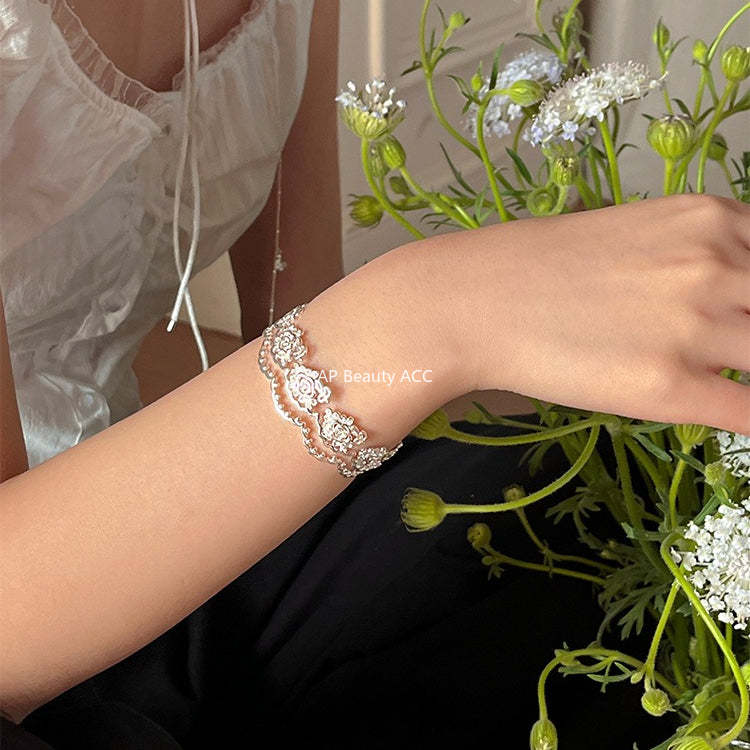 C廠-森系小香風鏤空蕾絲手鐲女甜美高級感精緻手環小眾輕奢秋冬手飾「SL-486」25.10-5