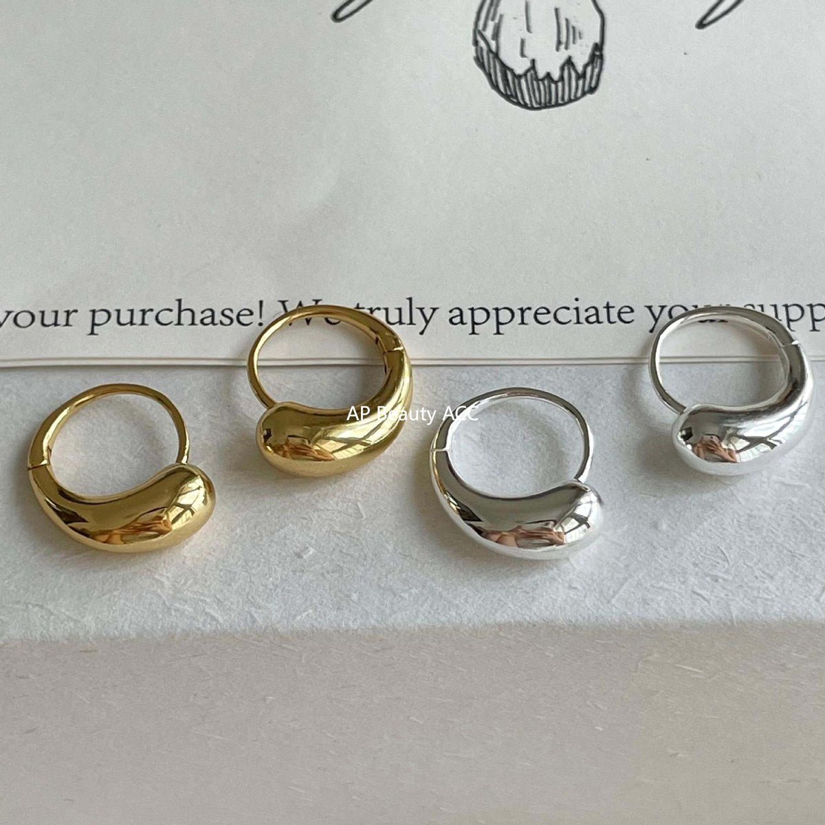 F廠-韓國韓版925純銀水滴耳扣耳釘簡約氣質百搭ins風耳飾「C1416」25.11-1