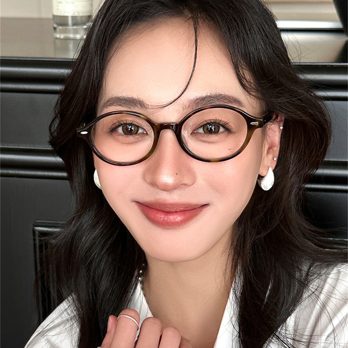 C廠-簡約大氣拉絲水滴銀針耳釘女秋冬復古時尚高級感氣質耳環輕奢耳飾「EH-3753」25.09-1