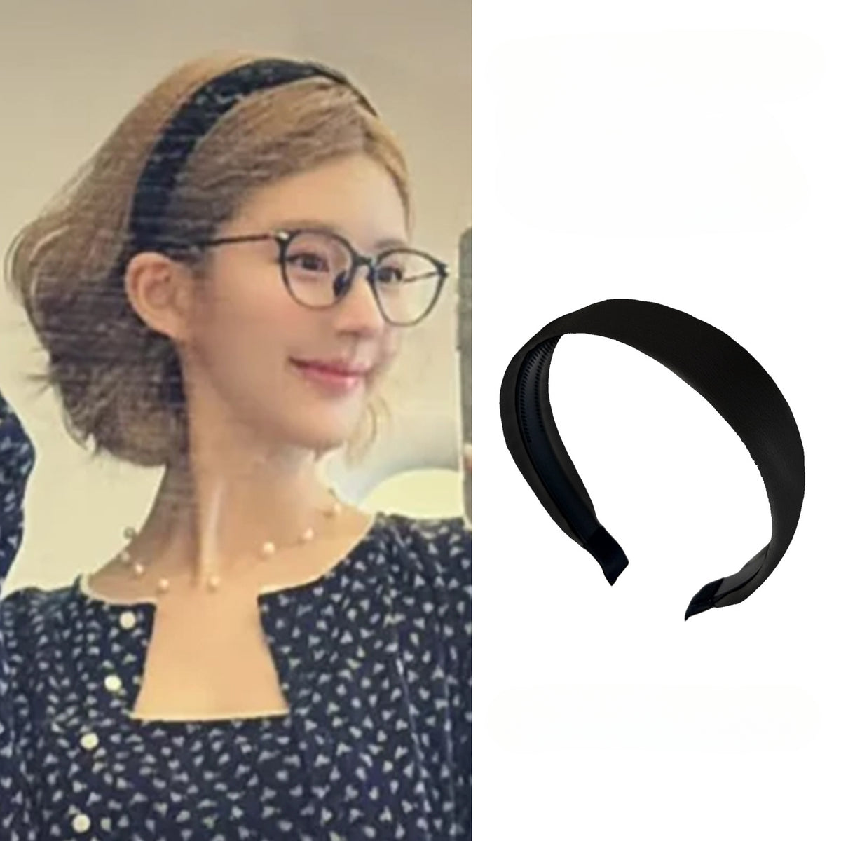 E廠-趙露思直播同款黑色絨面髮箍女款2025新款復古高級感寬邊頭箍髮飾「27348」25.08-3