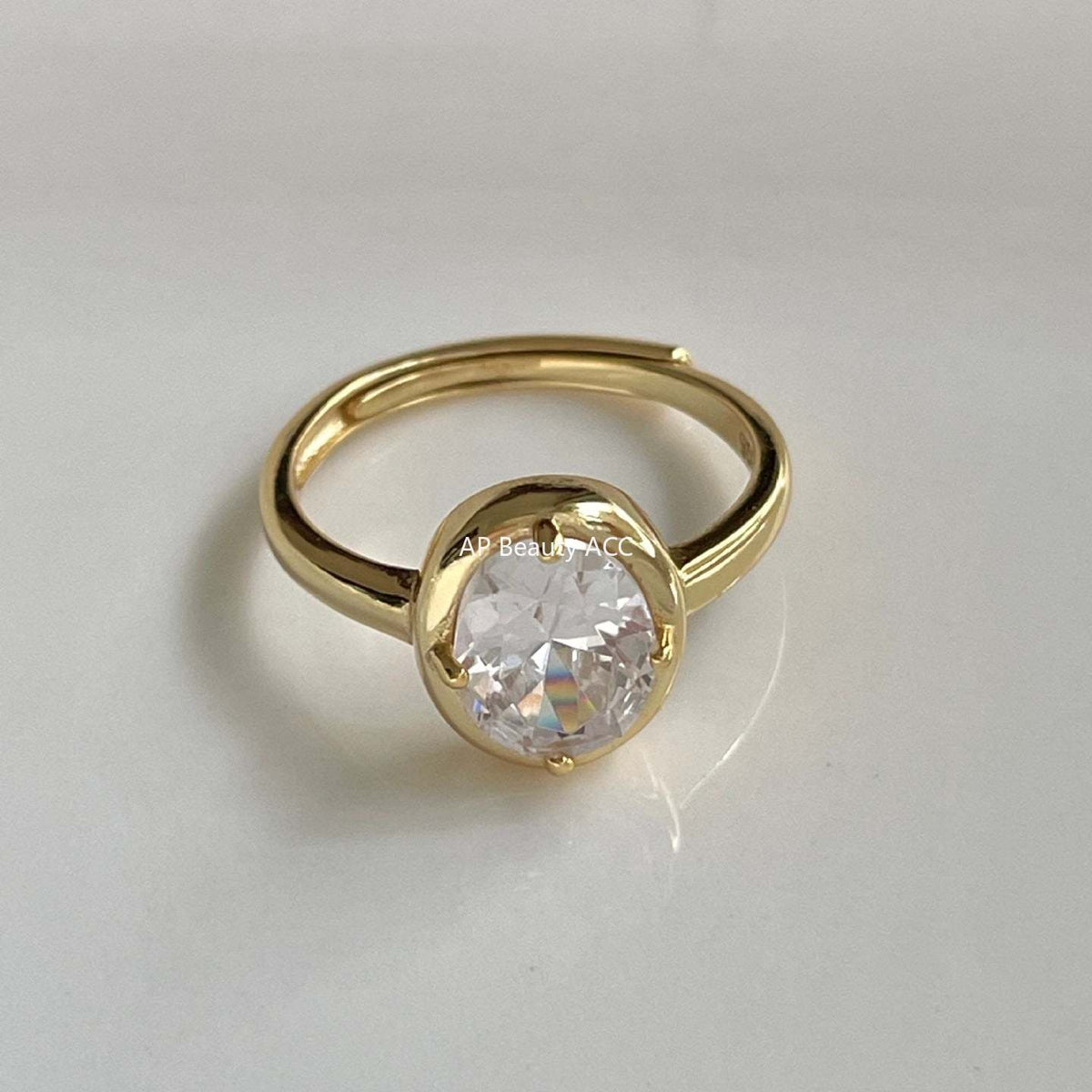 F廠-韓版韓版925純銀橢圓鋯石戒指簡約小紅書INS時尚開口戒「J2146」25.11-4