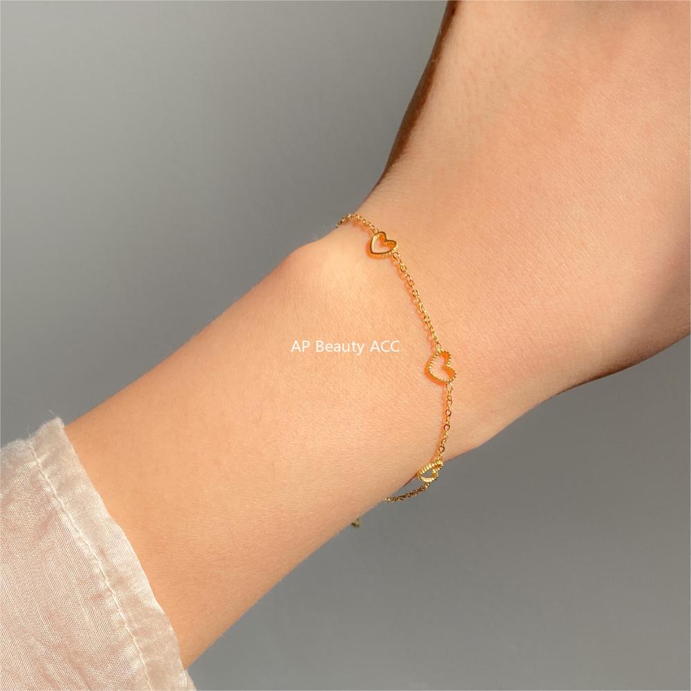 F廠-韓國韓版925純銀愛心手鍊簡約時尚INS小紅書手飾「A358」25.12-2