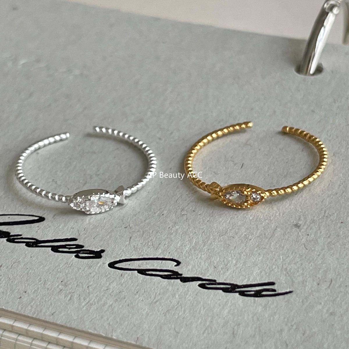 F廠-韓版小紅書ins簡約S925純銀鋯石小魚戒指設計感個性戒指圓「J2144」25.11-3