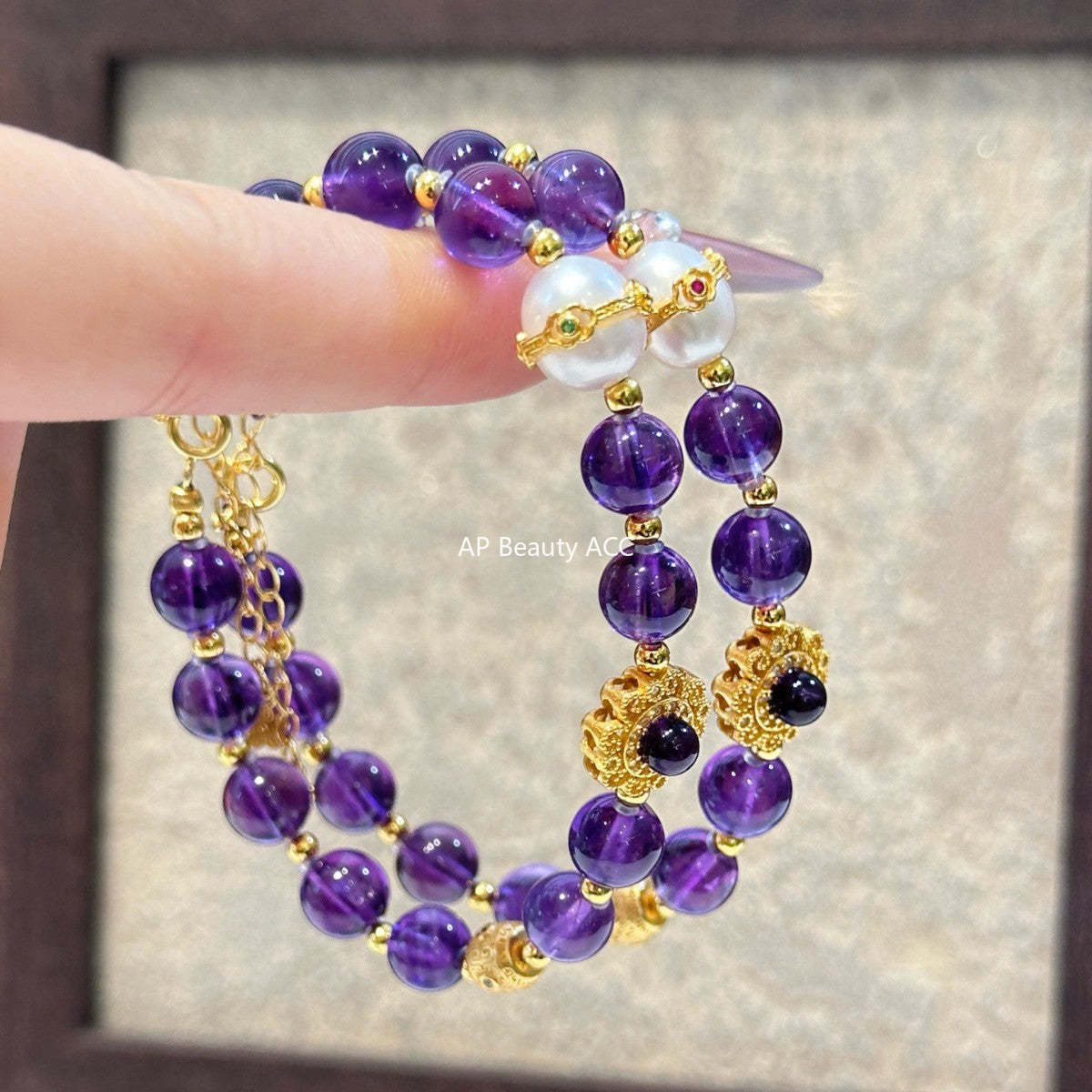 AS廠-天然紫水晶s925銀配件新中式設計款可調節手串手鍊閨蜜送禮「l2953」25.10-5