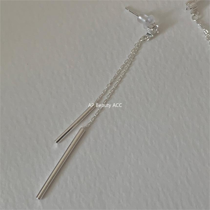 F廠-韓國韓版925純銀長線耳釘簡約時尚氣質ins長款流蘇耳飾「C1189」25.12-3