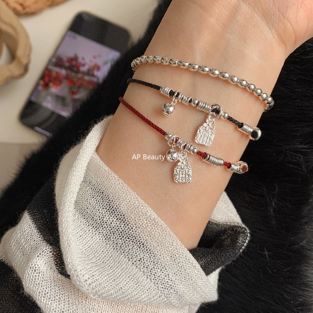 C廠-國朝新中式古風如意歲歲平安狗狗吉祥大象小象編繩手鍊S925純銀「1603-1605-1606」25.11-2