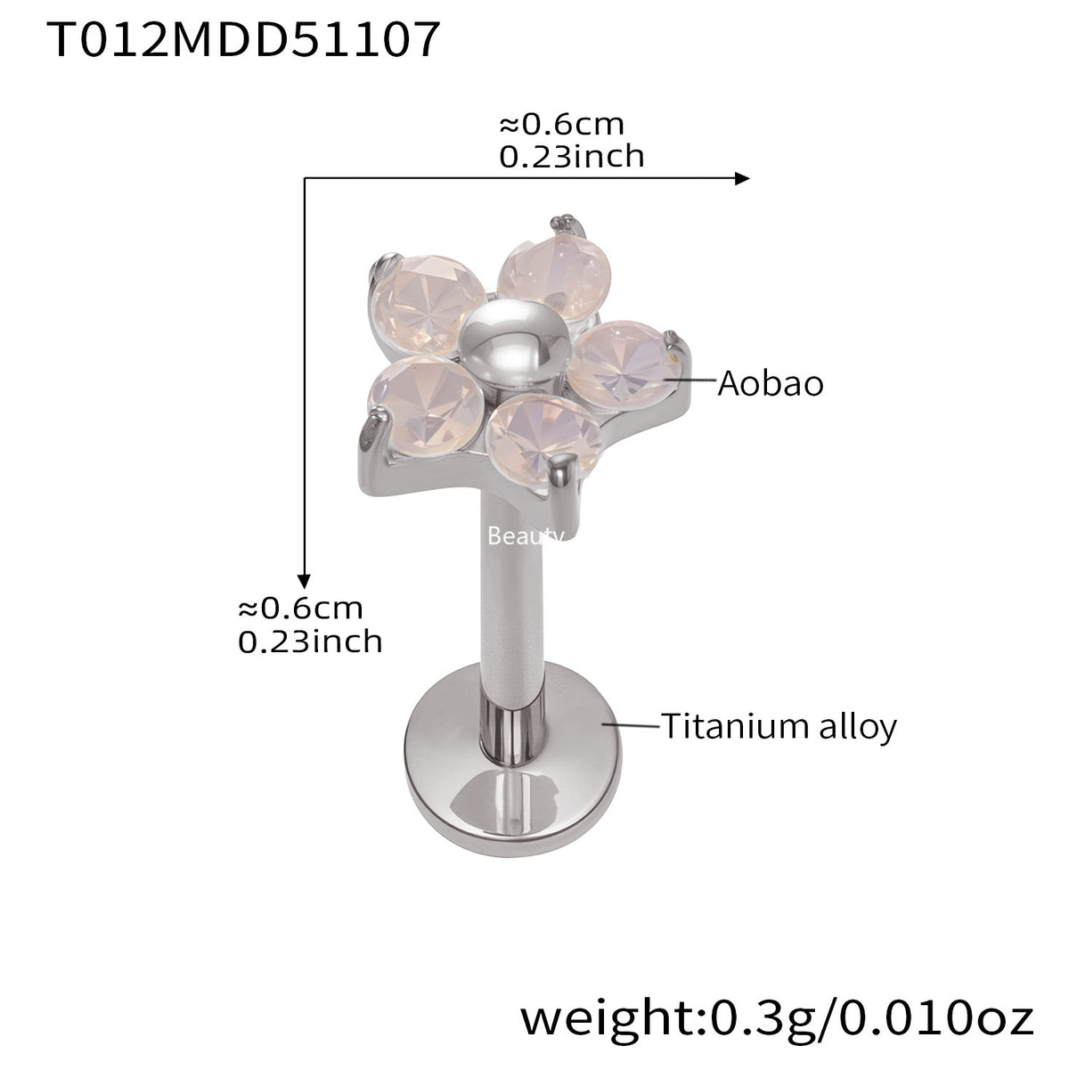 B廠-撒旦的孩子美人魚穿刺唇釘女鈦合釘甜酷辣妹唇環鈦合金飾品「T009」25.11-2
