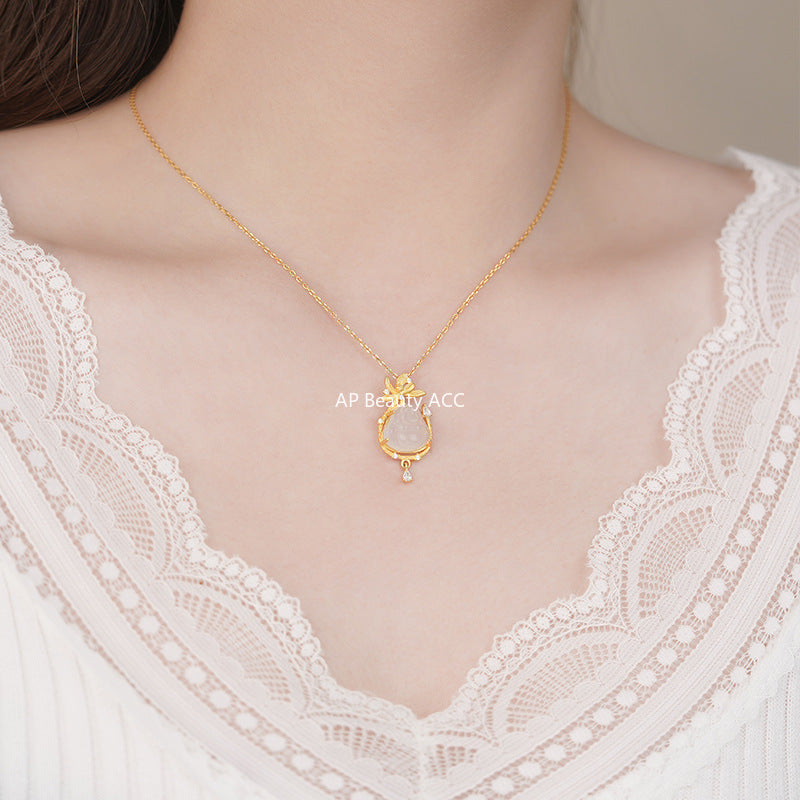 D廠-S925純銀佛公納福項鍊輕奢新中式宮廷風精美秋冬款貴氣鎖骨鏈「YC0953N_1」25.11-2