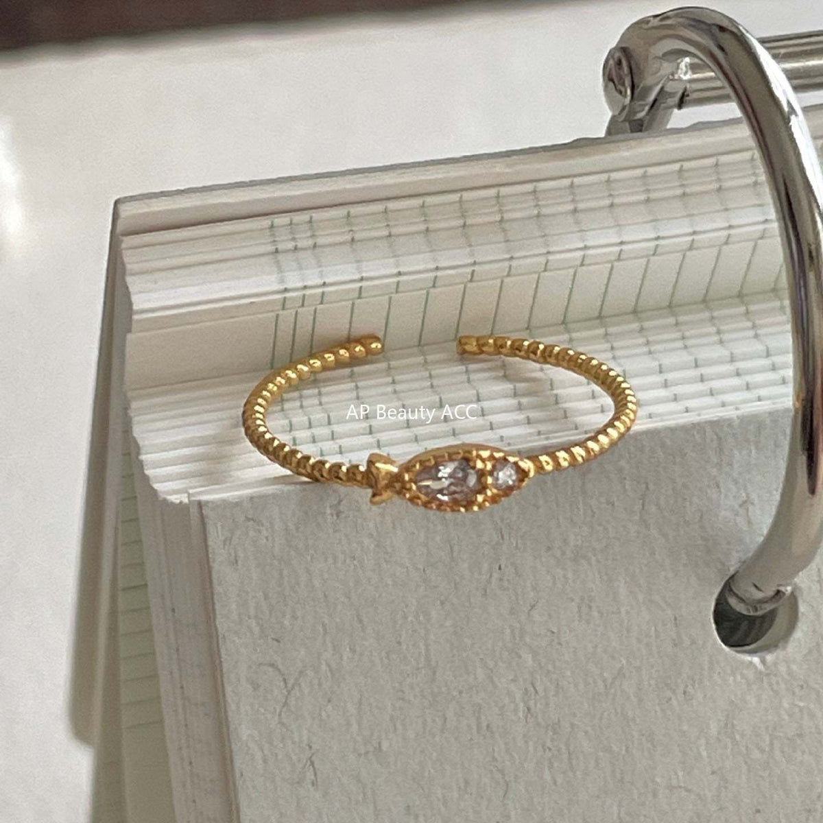 F廠-韓版小紅書ins簡約S925純銀鋯石小魚戒指設計感個性戒指圓「J2144」25.11-3