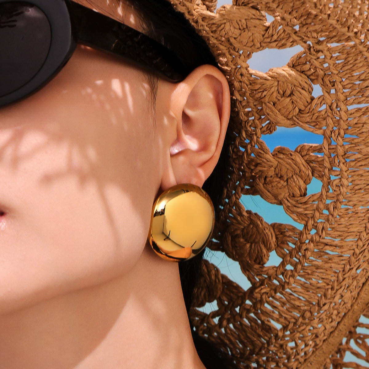 B廠-歐美不鏽鋼圓形愛心拼色耳環高級耳釘鈦鋼耳飾跨境earring「F1577-F1488」25.07-3
