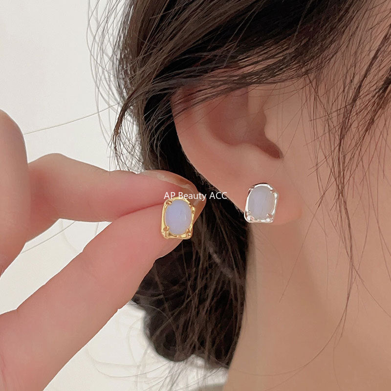 F廠-韓國韓版925純銀不規則耳釘簡約冷淡風氣質ins小紅書耳「C1222」25.10-1