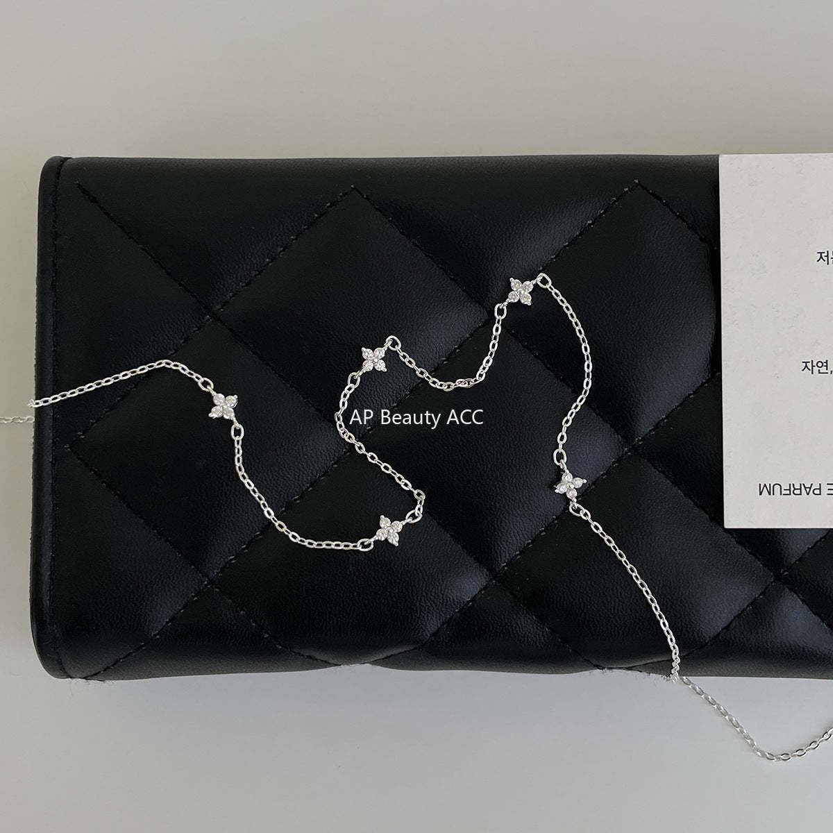 C廠-幸運四葉草滿天星純銀項鍊女小清新細款高級感個性百搭鎖骨頸鏈「XL-1228」25.11-1