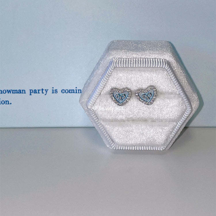 C廠-甜美精緻粉色鋯石十字架耳釘女個性獨特小香風鈦鋼耳骨釘小眾耳飾「EH-4328」25.11-4