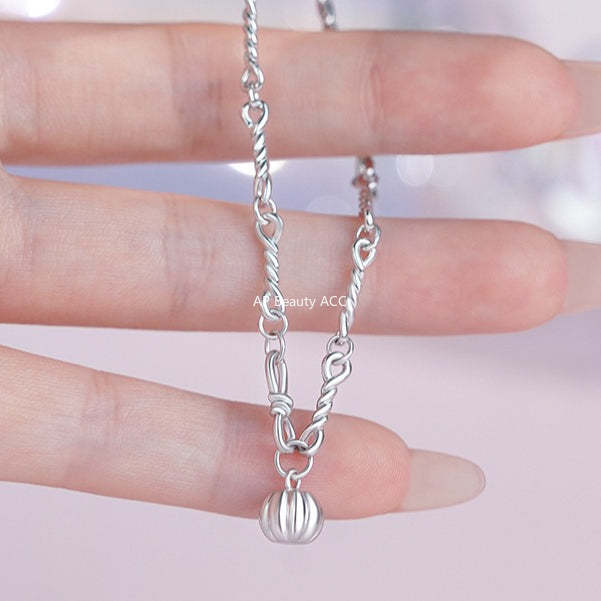 D廠-S999足銀輕奢南瓜手鍊女可愛童趣搞怪韓版甜美小眾精緻手鍊「YC4779SL_1」25.10-5