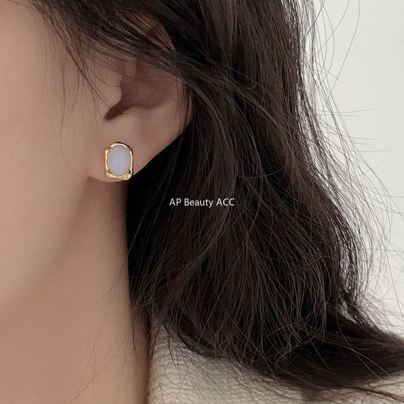 F廠-韓國韓版925純銀不規則耳釘簡約冷淡風氣質ins小紅書耳「C1222」25.10-1