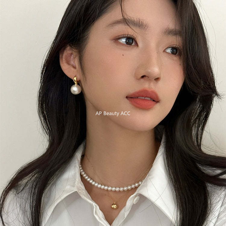 C廠-925銀針氣質名媛風珍珠耳環女輕奢百搭氣質耳環日常通勤百搭耳飾「EH-4360」25.11-4
