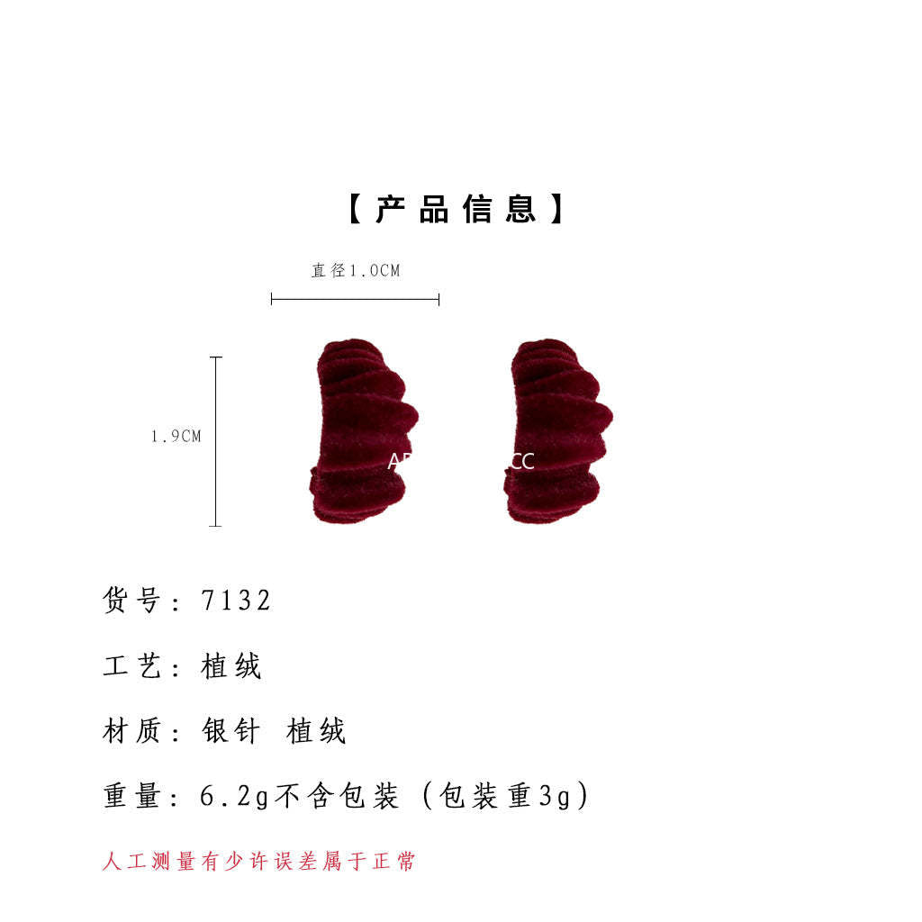 A廠-冬天款2025植絨小爆款幾何高級感肌理紋港風復古新款耳飾工廠耳環「7132-7133」25.11-3