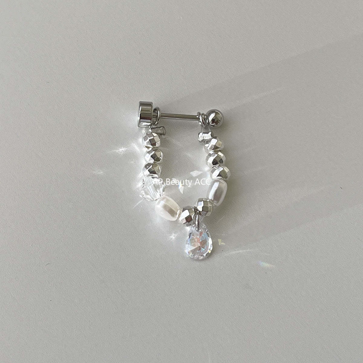 C廠-彩色多巴胺水滴鋯石耳環女輕奢百搭甜美碎銀鈦鋼耳圈精緻秋冬耳飾「EH-4281」25.11-4