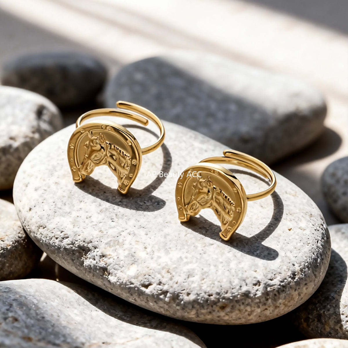 B廠-不鏽鋼牛頭馬滴油開口可調節戒指鍍18k真金歐美時尚百搭朋克指環「A668-A689-A670」25.12-3