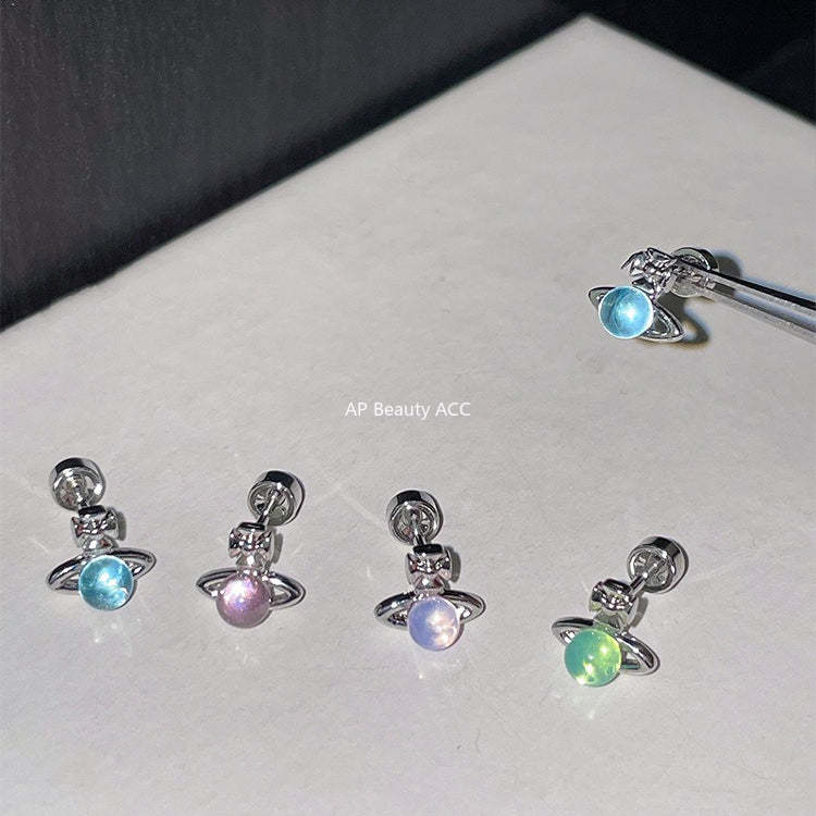 C廠-輕奢小眾高級感星球耳釘女多巴胺甜美鈦鋼耳環精緻甜酷風秋冬耳飾「EH-4343」25.12-2