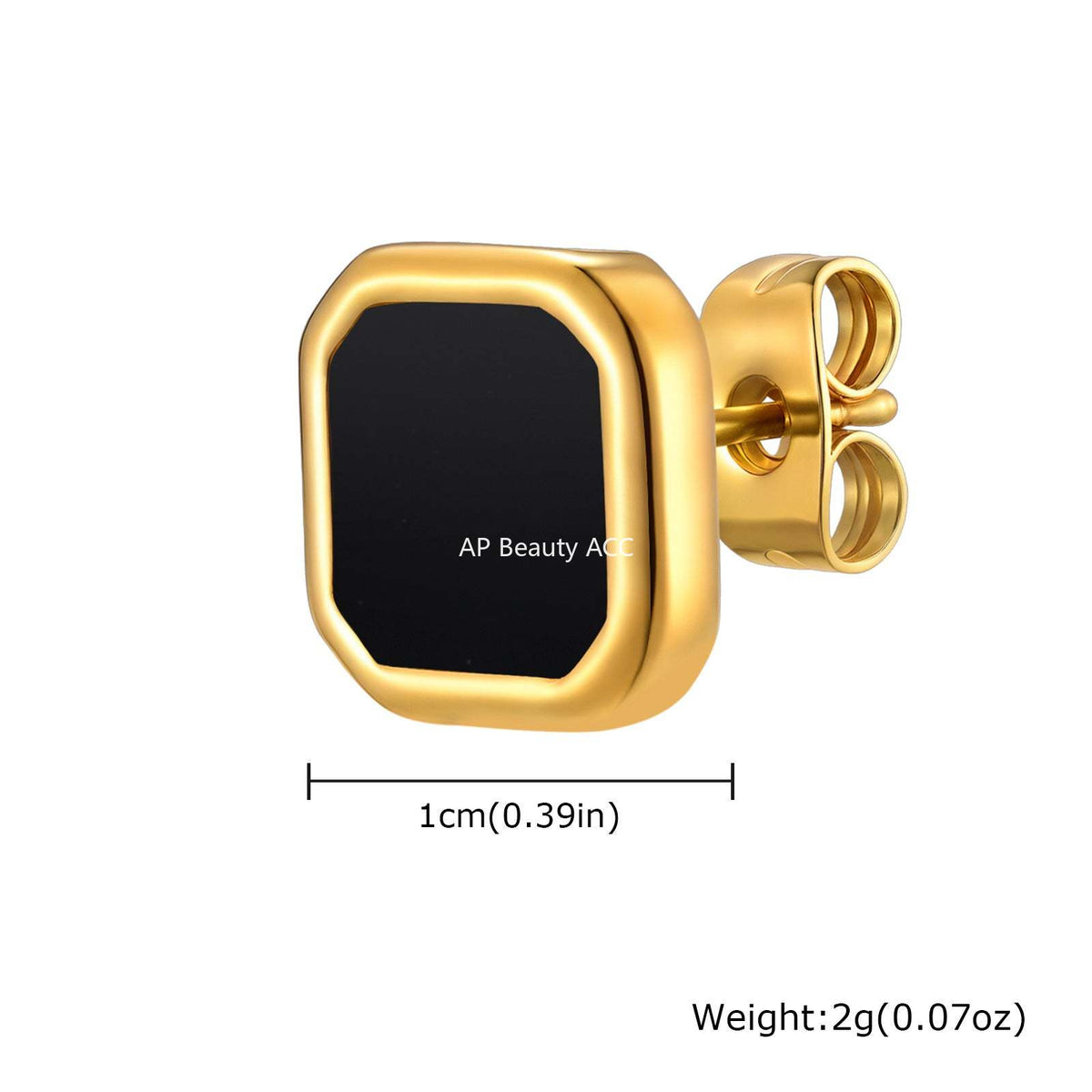 G廠-不鏽鋼時尚簡約款方形貝殼男女耳釘金色百搭潮流耳環批發「ES-728」25.12-2