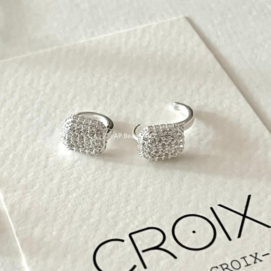 F廠-韓國韓版925純銀鋯石耳釘耳扣女簡約時尚ins風耳環耳飾「C1028」25.11-2