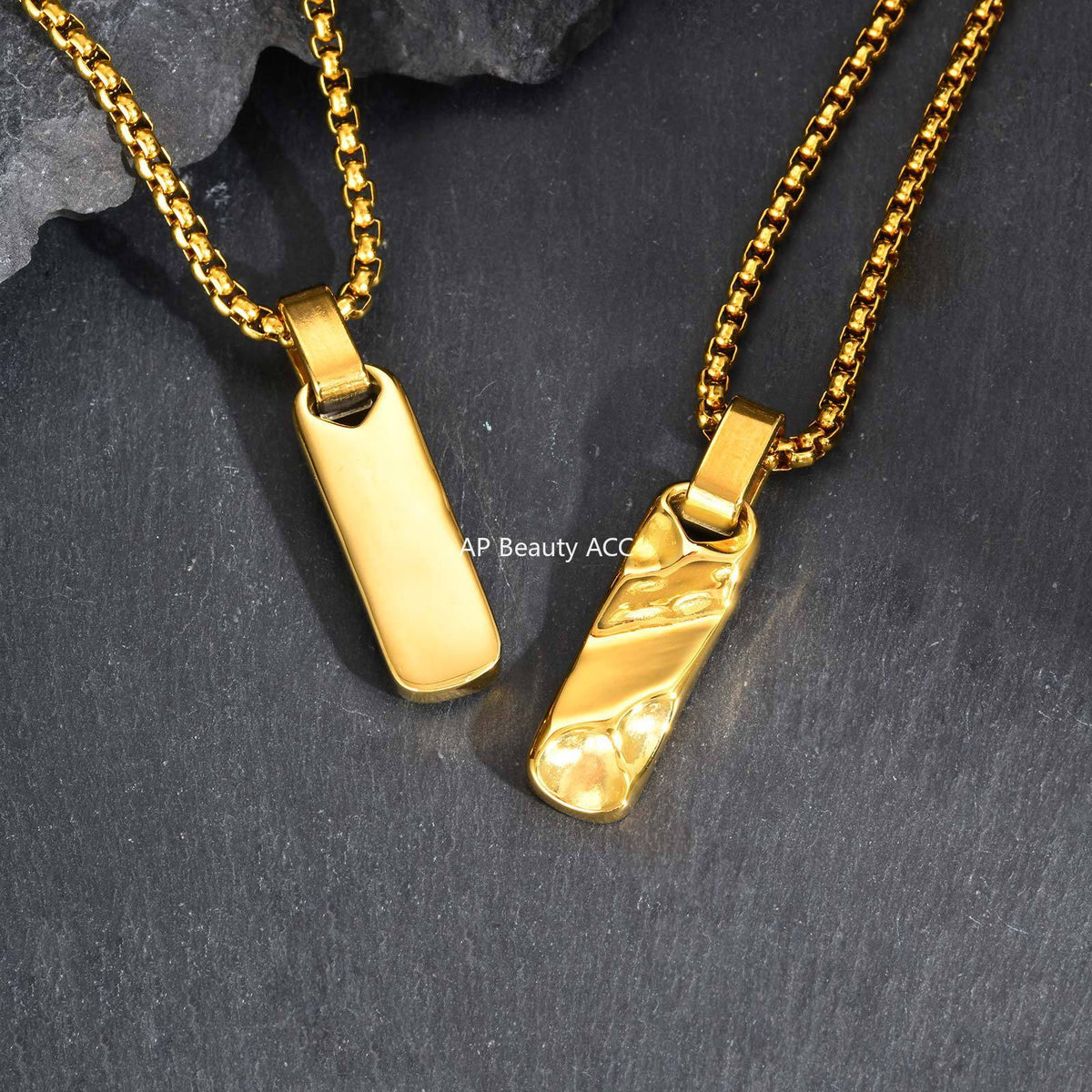 G廠-不鏽鋼立體長方條小眾設計感幾何吊墜男女首飾「PN-2272」25.12-2